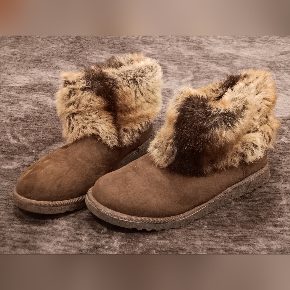 Brown Faux Fur Women's Boots